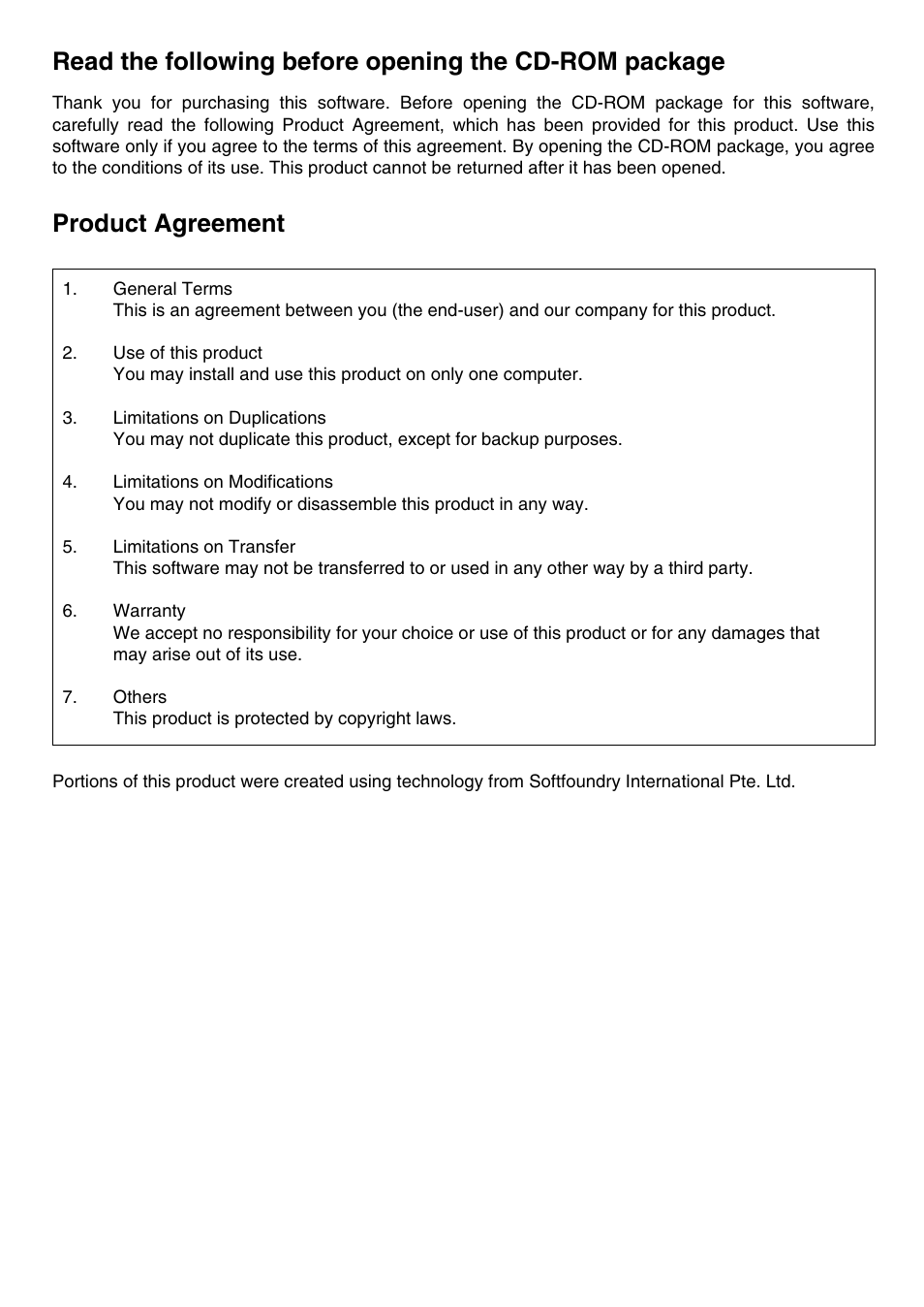 Product agreement | Brother PE-DESIGN Ver.5 User Manual | Page 273 / 274
