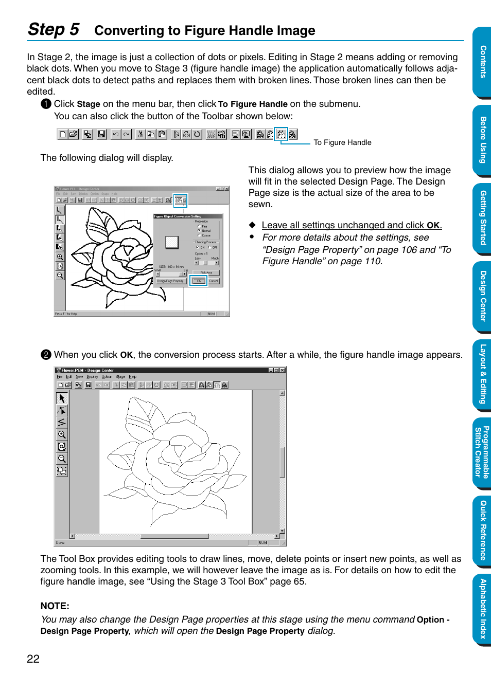 Step 5 converting to figure handle image, Converting to figure handle image, Step 5 | Brother PE-DESIGN Ver.5 User Manual | Page 30 / 274