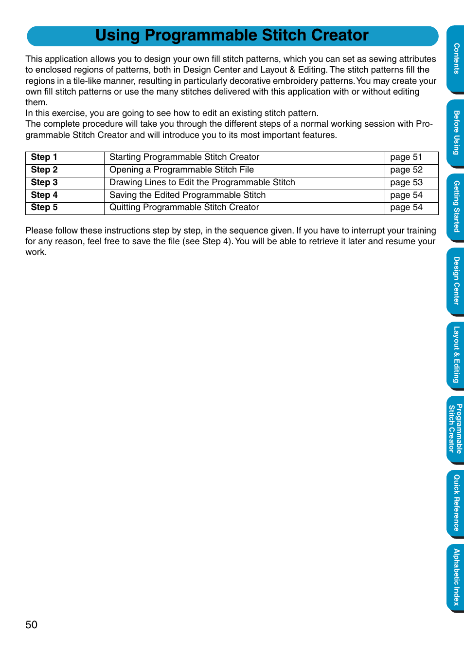 Using programmable stitch creator | Brother PE-DESIGN Ver.5 User Manual | Page 58 / 274