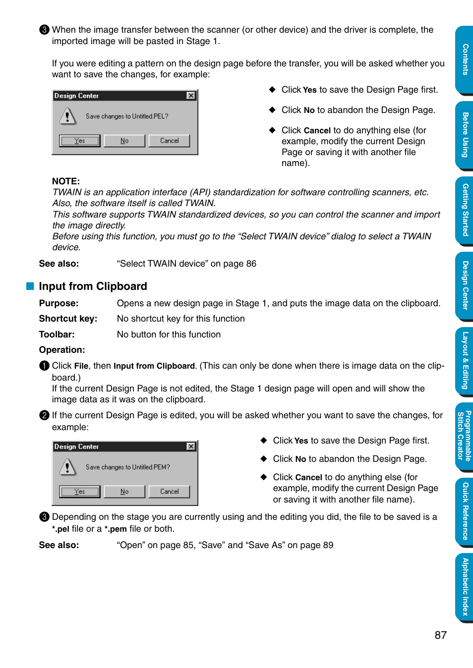 Input from clipboard | Brother PE-DESIGN Ver.5 User Manual | Page 95 / 274