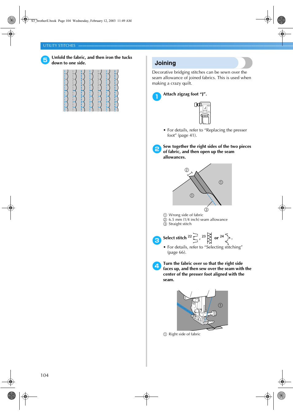 Joining | Brother CS-8150 User Manual | Page 110 / 140