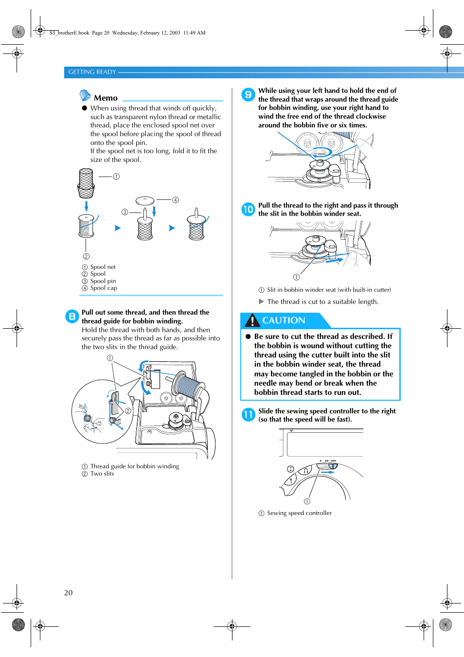 Caution | Brother CS-8150 User Manual | Page 26 / 140