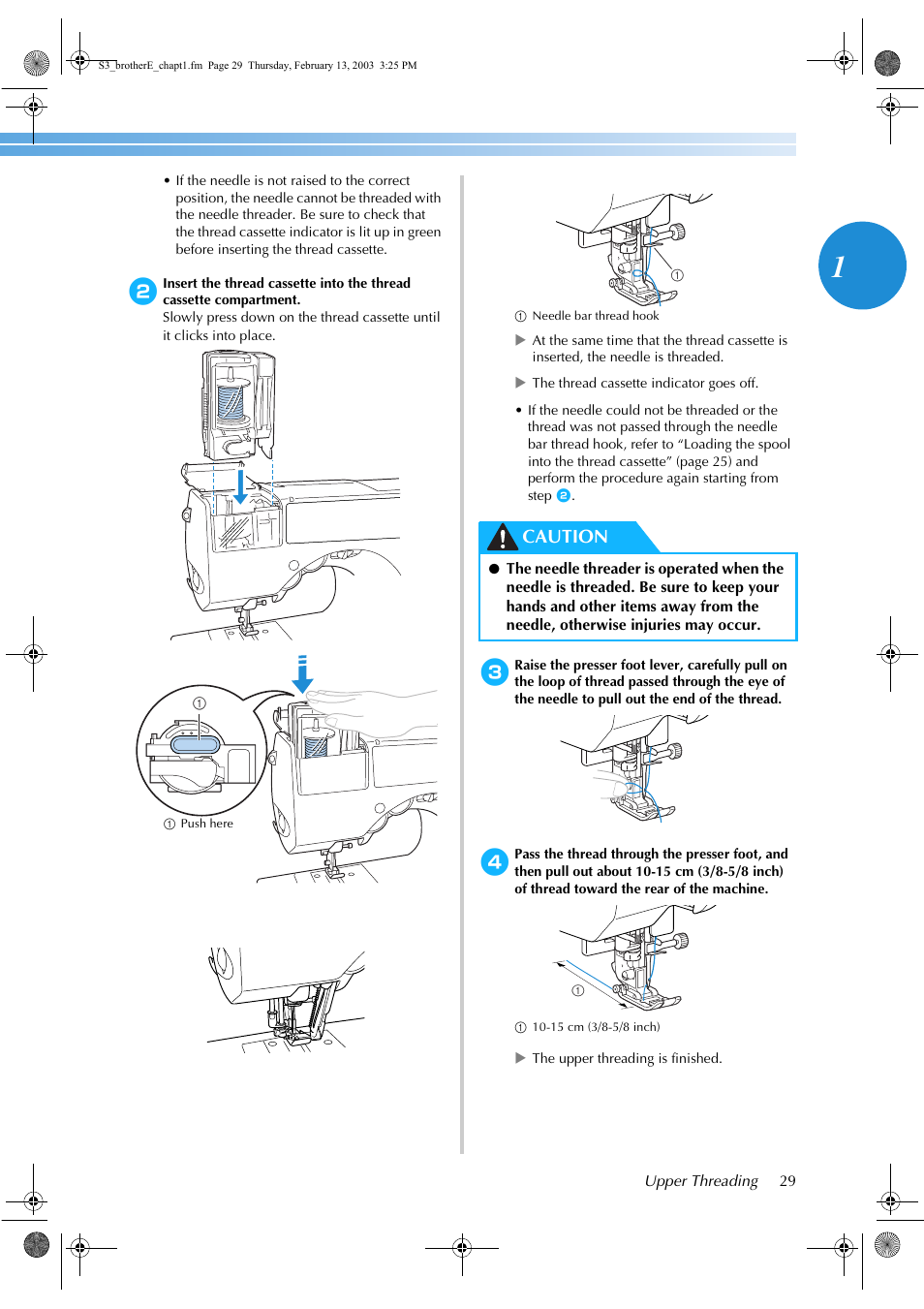 Caution | Brother CS-8150 User Manual | Page 35 / 140