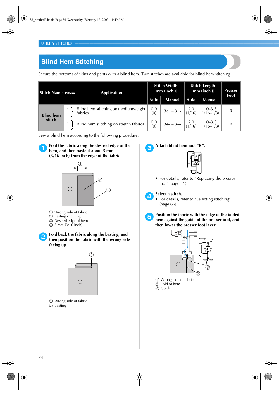 Blind hem stitching | Brother CS-8150 User Manual | Page 80 / 140