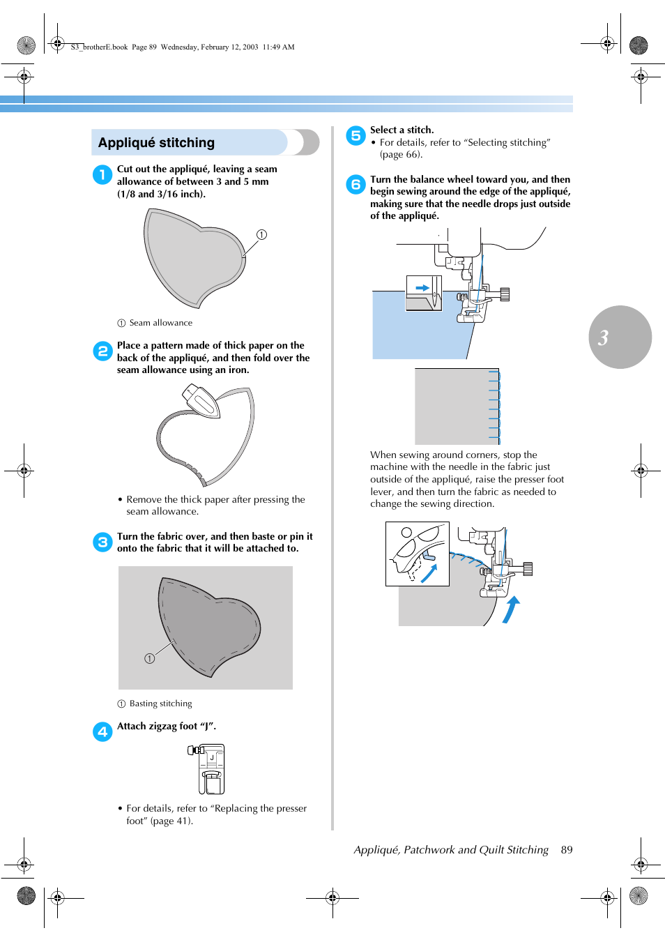 Appliqué stitching | Brother CS-8150 User Manual | Page 95 / 140