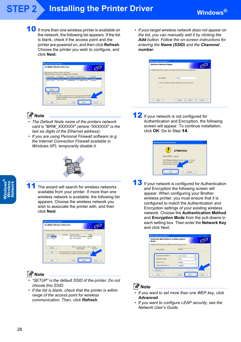Step 2, Installing the printer driver, Windows | Brother HL-5280DW User Manual | Page 30 / 56