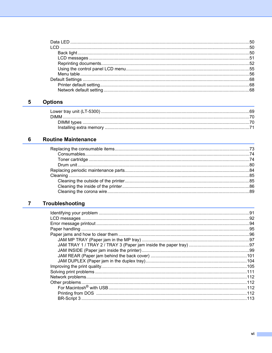 Brother HL-5280DW User Manual | Page 7 / 152