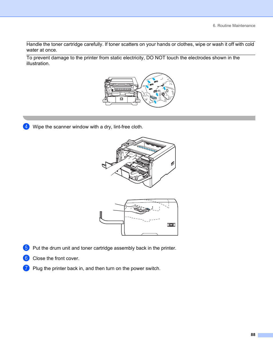 Close the front cover | Brother HL-5280DW User Manual | Page 96 / 152
