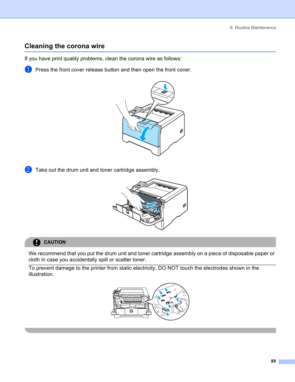 Cleaning the corona wire | Brother HL-5280DW User Manual | Page 97 / 152