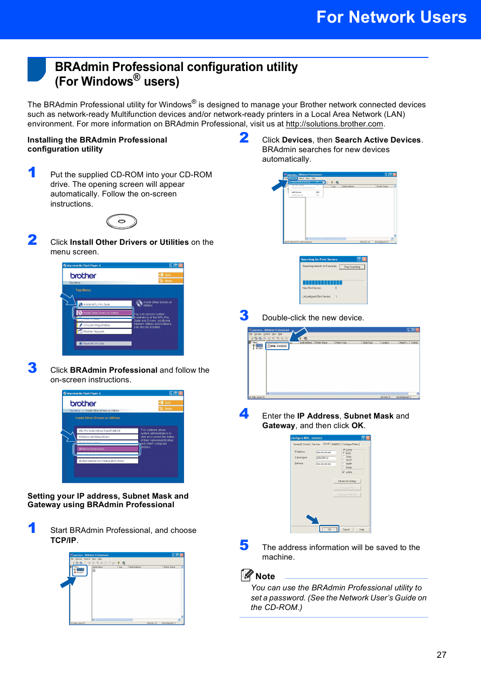 For network users, Users) | Brother DCP-330C User Manual | Page 29 / 33