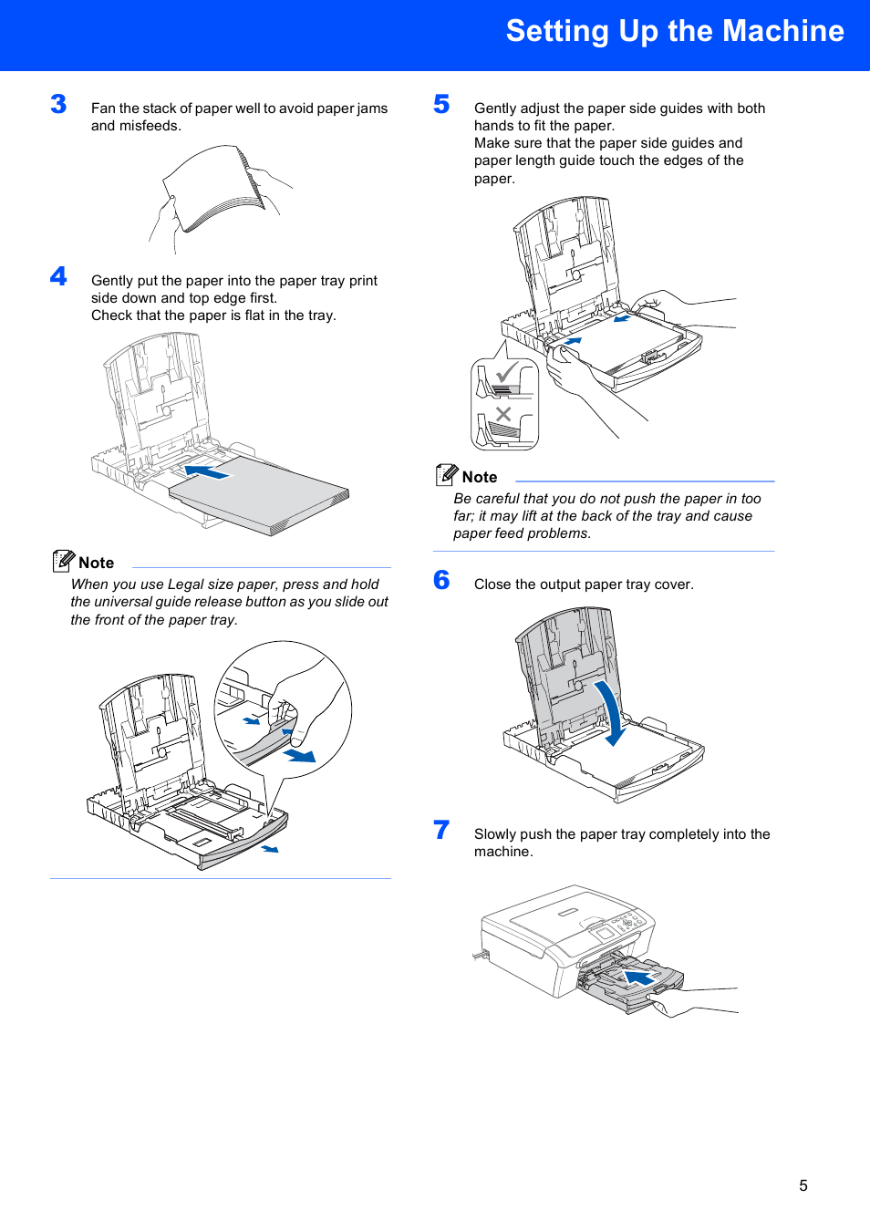 Setting up the machine | Brother DCP-330C User Manual | Page 7 / 33
