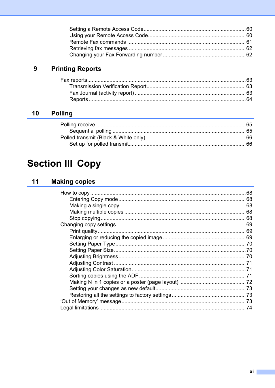 Brother MFC-820CW User Manual | Page 13 / 171