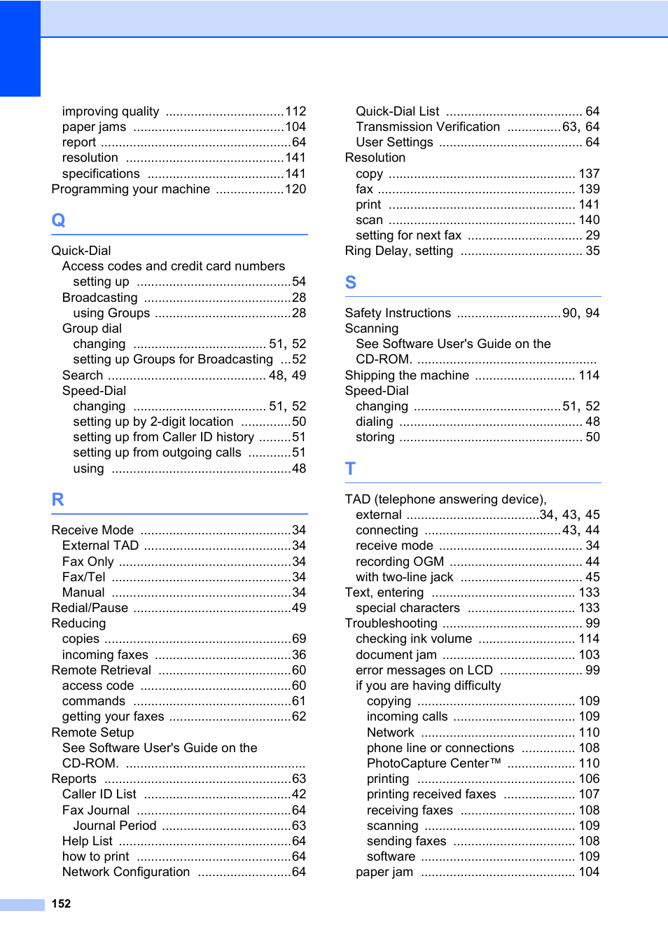 Brother MFC-820CW User Manual | Page 168 / 171