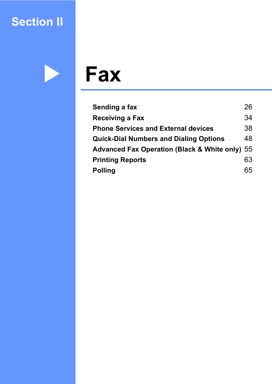 Section ii fax | Brother MFC-820CW User Manual | Page 41 / 171