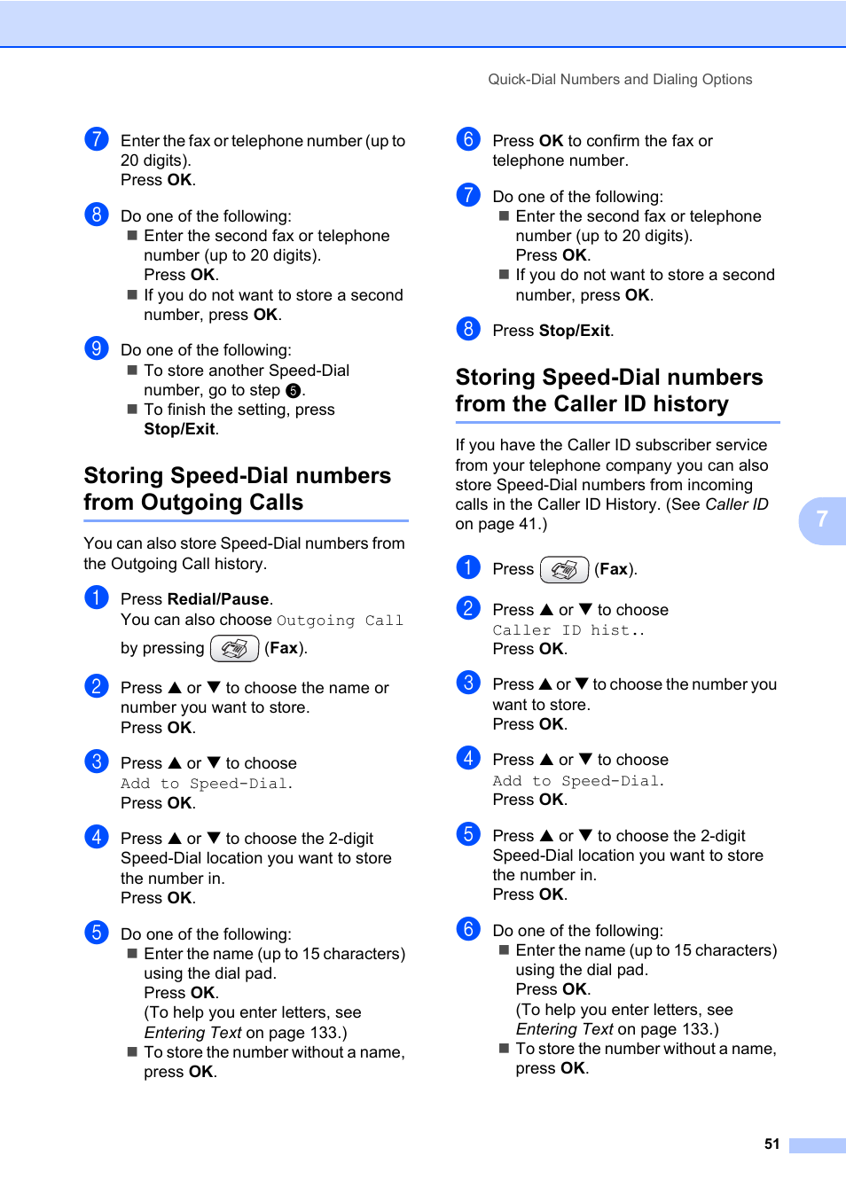 Storing speed-dial numbers from outgoing calls | Brother MFC-820CW User Manual | Page 67 / 171