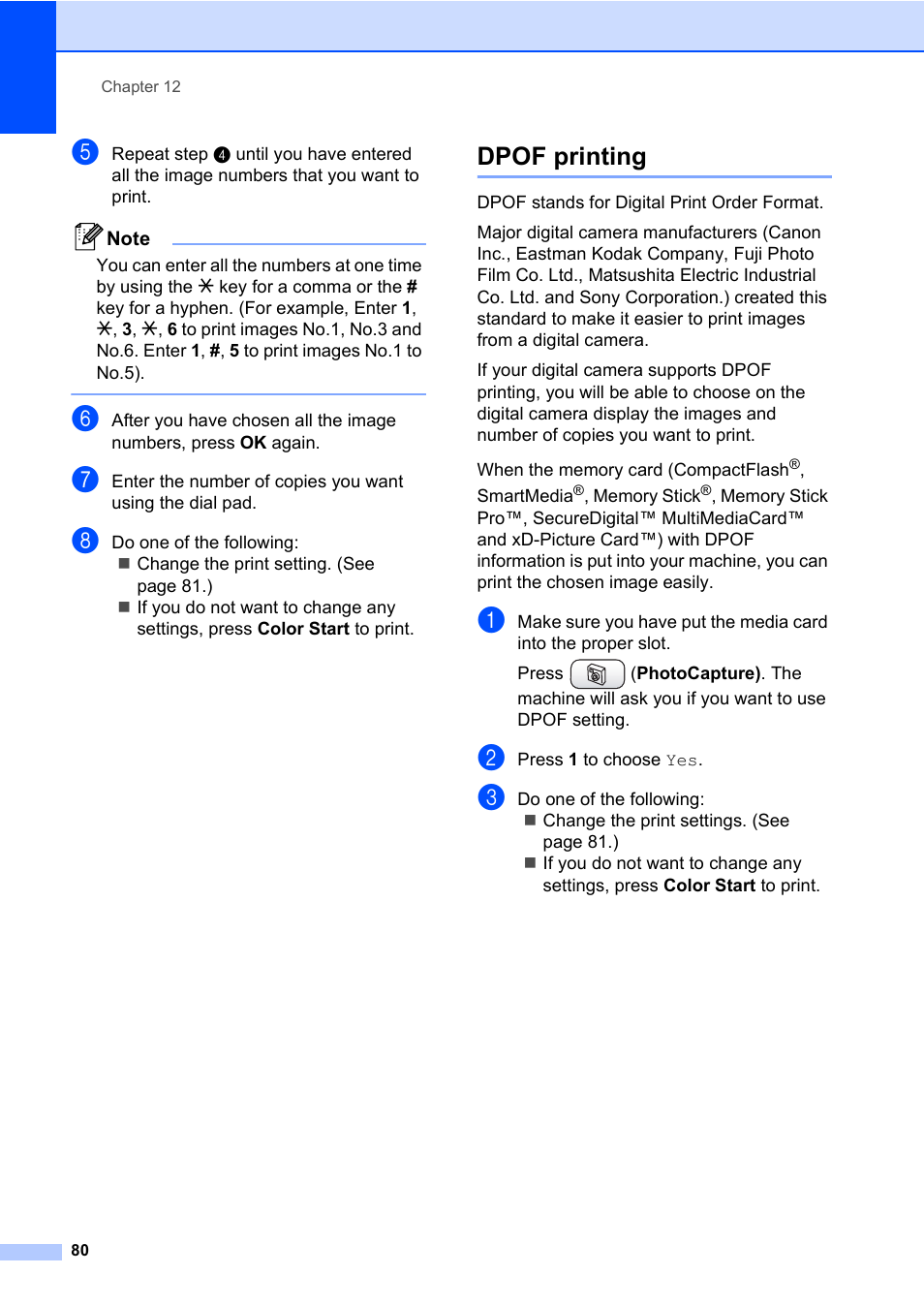 Dpof printing | Brother MFC-820CW User Manual | Page 96 / 171