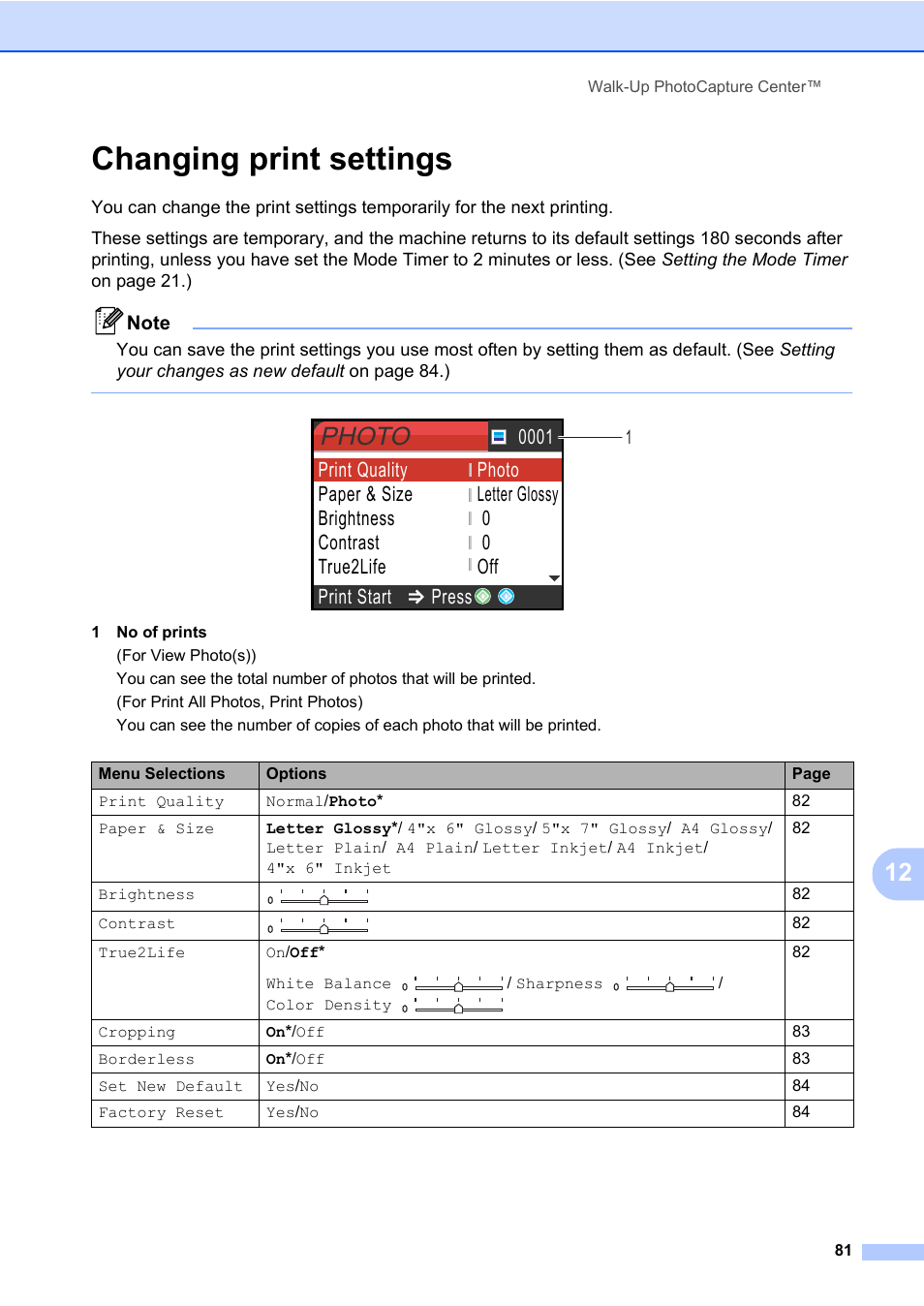 Changing print settings, Photo | Brother MFC-820CW User Manual | Page 97 / 171
