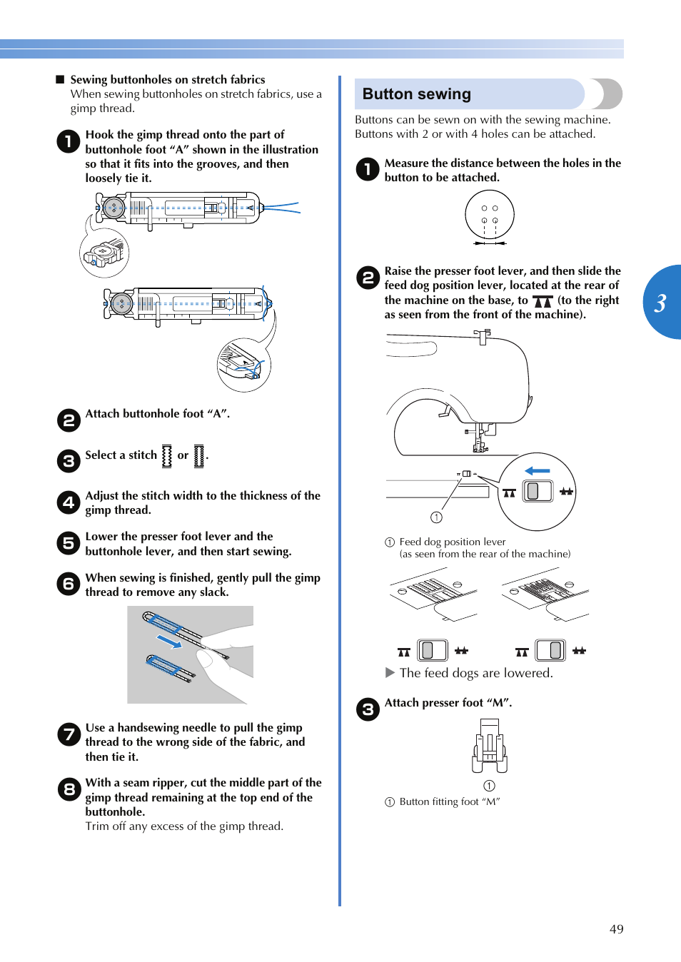 Button sewing | Brother XR-9000 User Manual | Page 51 / 80