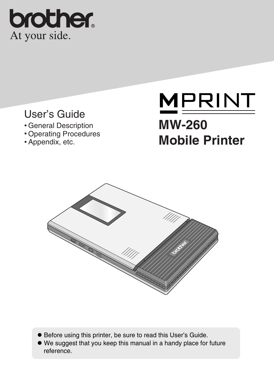 Brother MW-260 User Manual | 45 pages