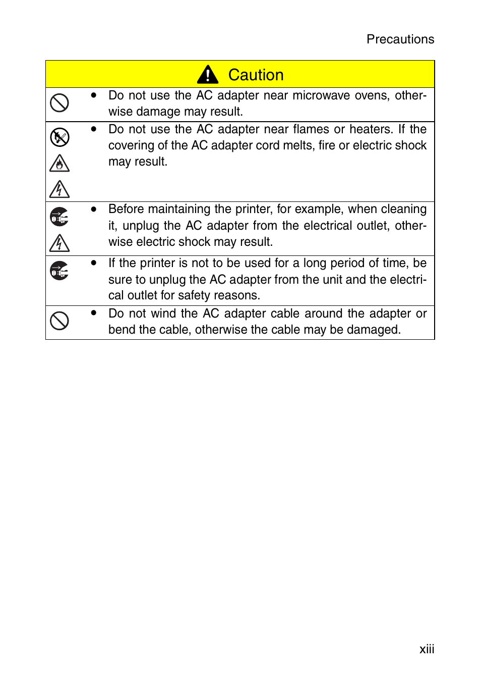 Caution | Brother MW-260 User Manual | Page 14 / 45