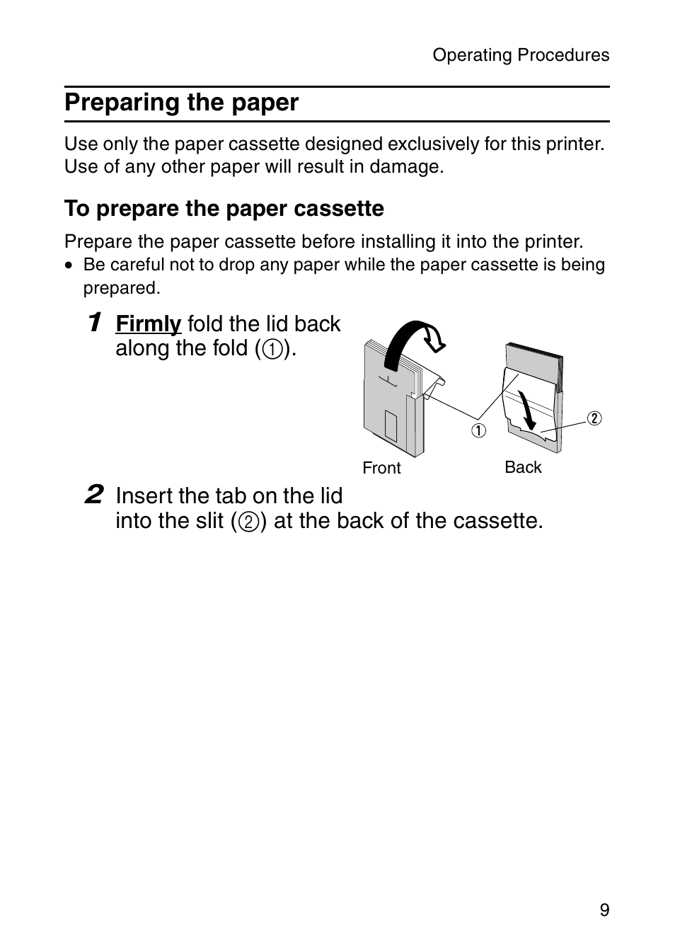 Preparing the paper | Brother MW-260 User Manual | Page 26 / 45