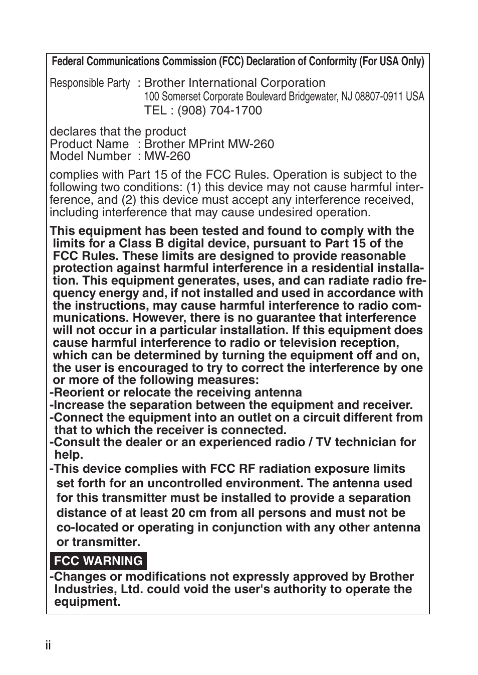 Brother MW-260 User Manual | Page 3 / 45