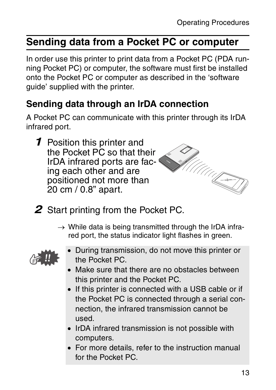 Sending data from a pocket pc or computer | Brother MW-260 User Manual | Page 30 / 45