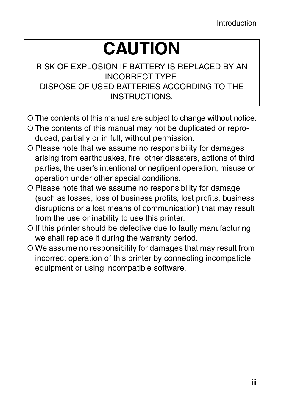 Caution | Brother MW-260 User Manual | Page 4 / 45