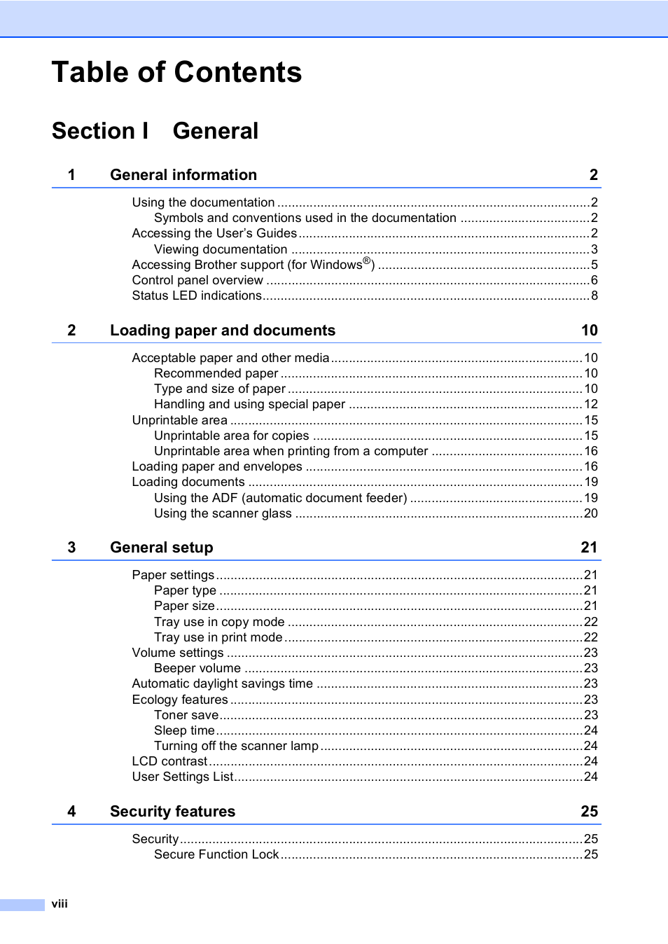 Brother DCP-9045CDN User Manual | Page 10 / 192