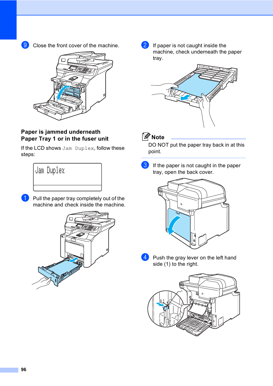 Jam duplex | Brother DCP-9045CDN User Manual | Page 110 / 192