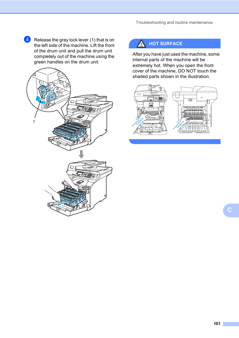 Hot surface | Brother DCP-9045CDN User Manual | Page 115 / 192