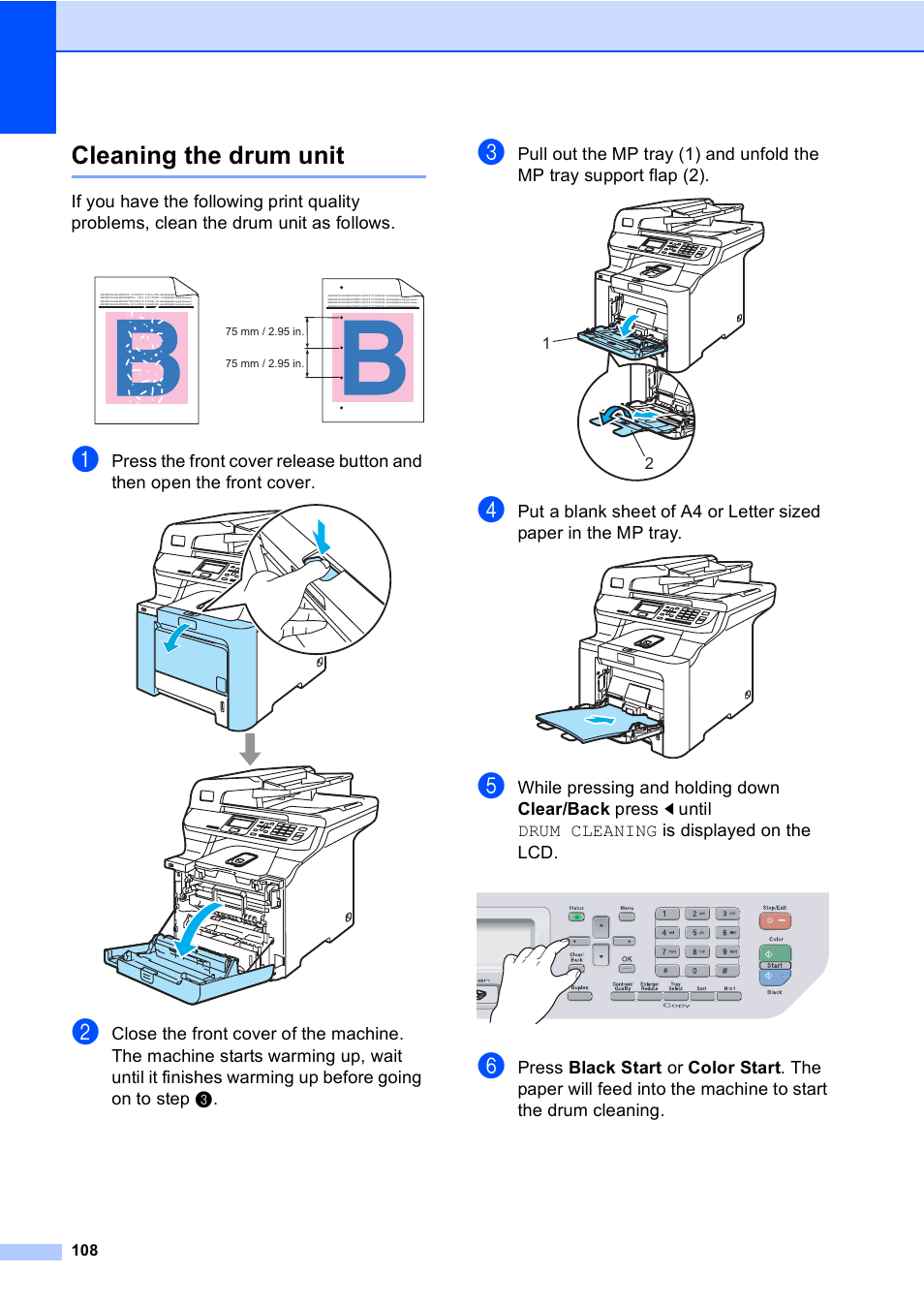 Cleaning the drum unit | Brother DCP-9045CDN User Manual | Page 122 / 192