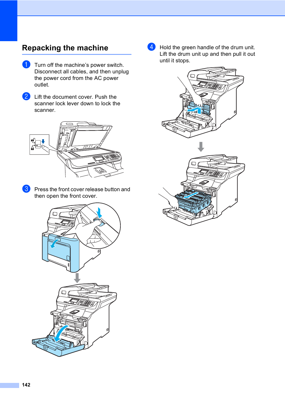 Repacking the machine | Brother DCP-9045CDN User Manual | Page 156 / 192