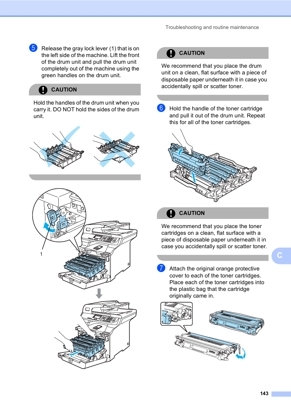 Caution | Brother DCP-9045CDN User Manual | Page 157 / 192