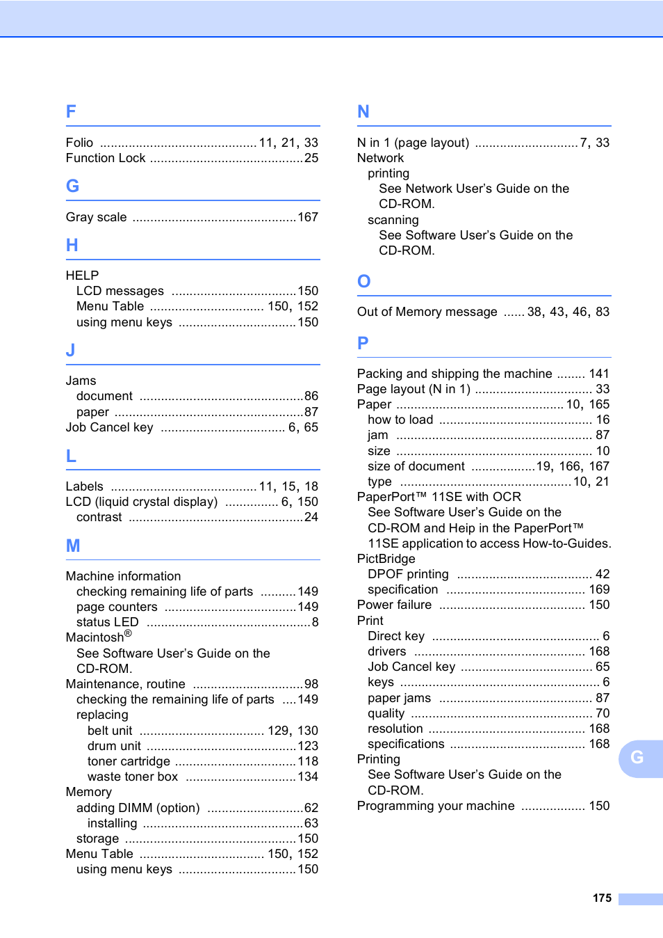 Brother DCP-9045CDN User Manual | Page 189 / 192