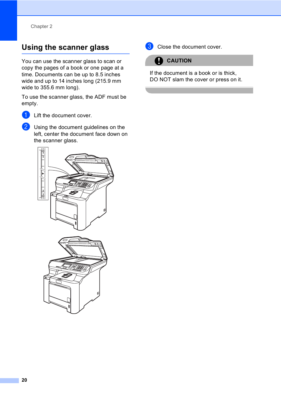 Using the scanner glass | Brother DCP-9045CDN User Manual | Page 34 / 192