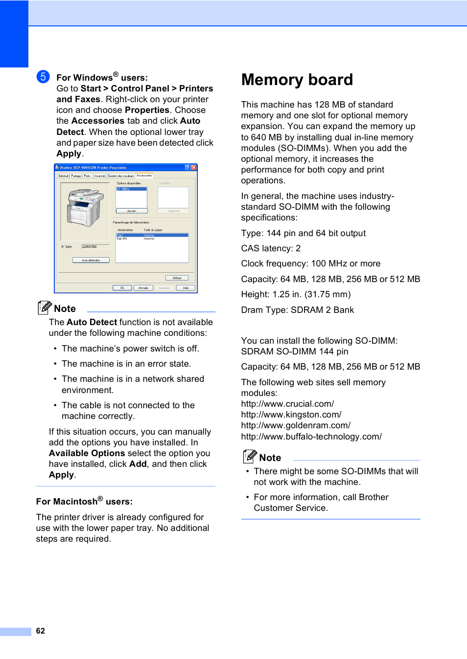 Memory board | Brother DCP-9045CDN User Manual | Page 76 / 192