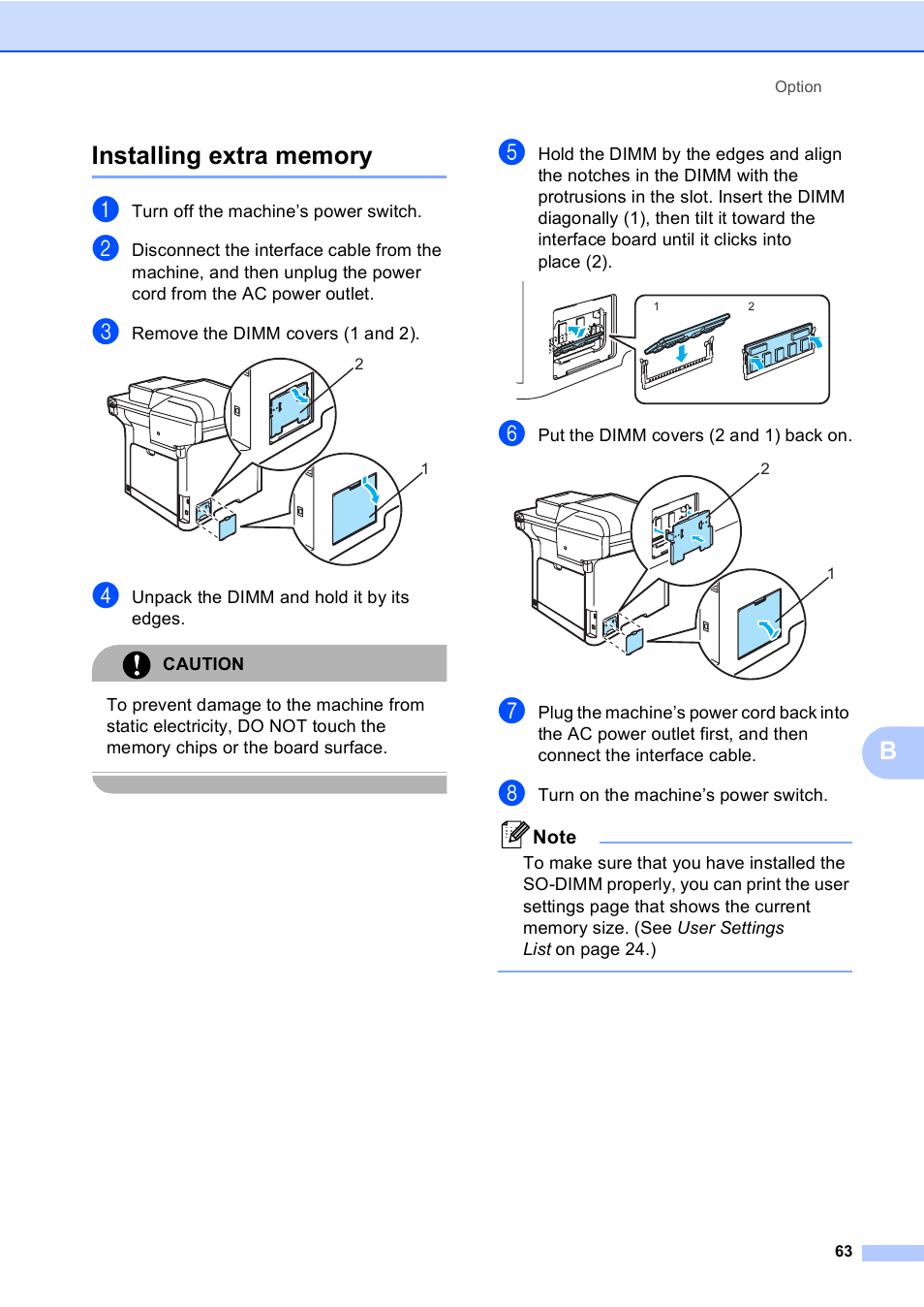 Installing extra memory | Brother DCP-9045CDN User Manual | Page 77 / 192