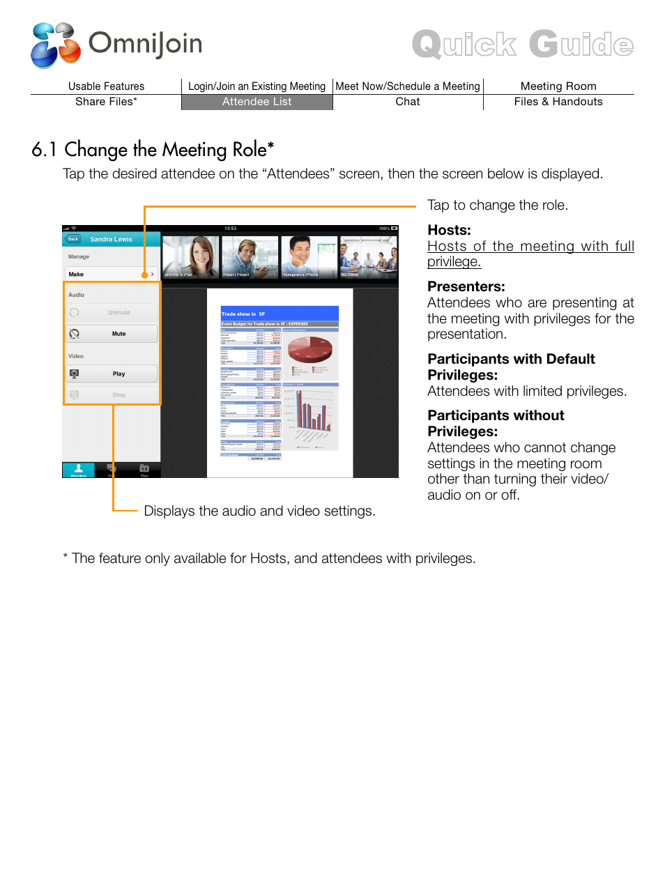 1 change the meeting role | Brother OmniJoin User Manual | Page 11 / 13