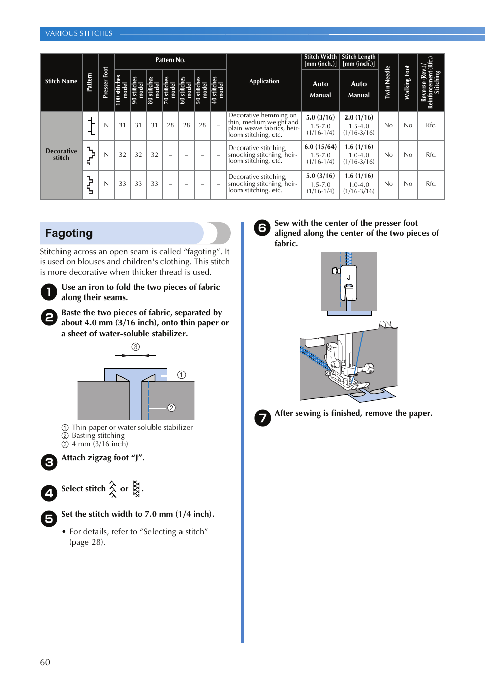 Fagoting | Brother CS9100 User Manual | Page 62 / 80