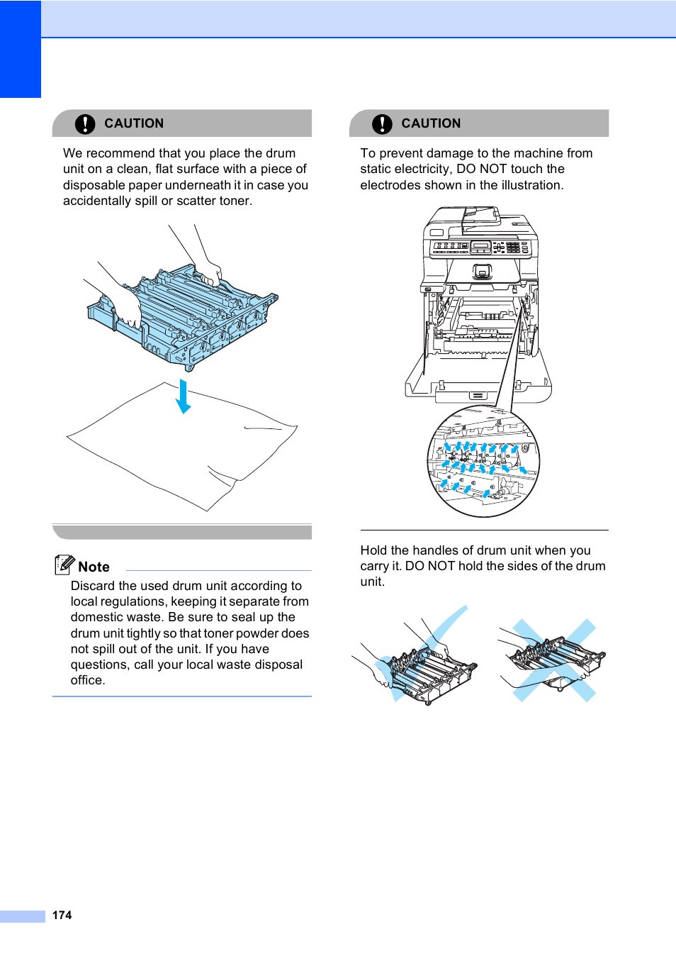 Caution | Brother MFC-9450CDN User Manual | Page 190 / 252