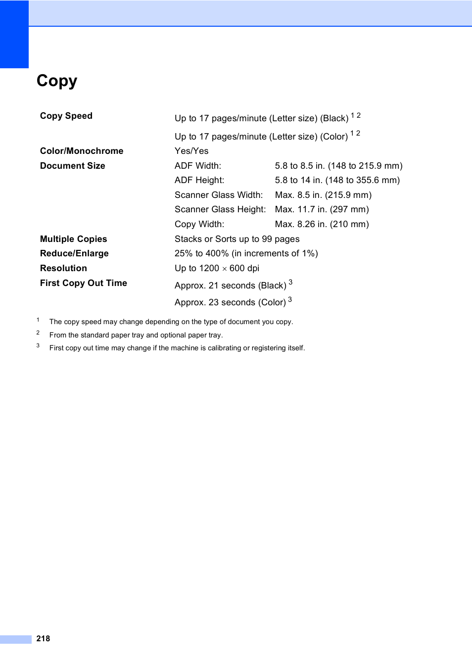 Copy | Brother MFC-9450CDN User Manual | Page 234 / 252