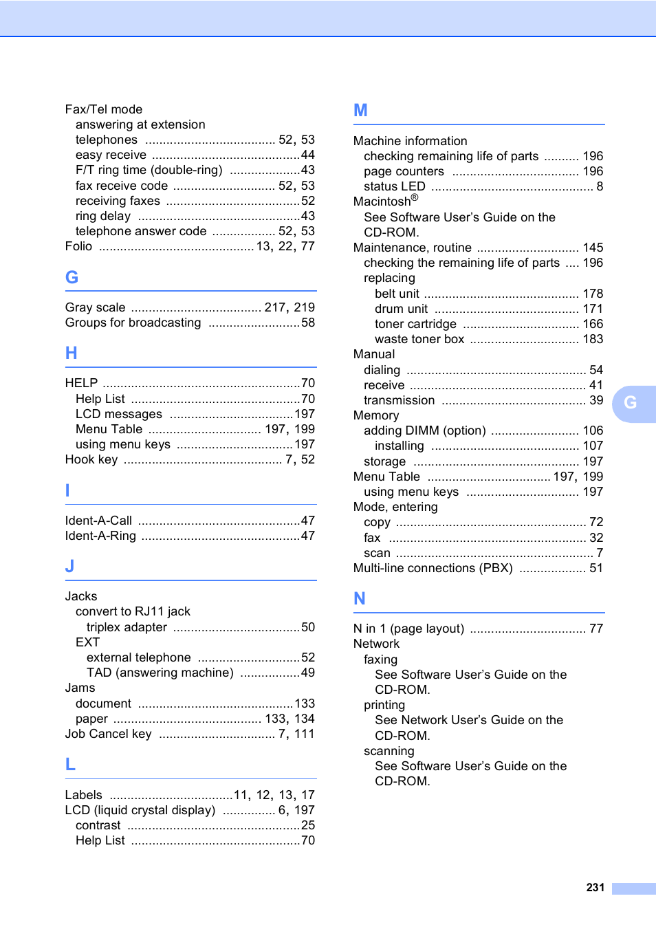 Brother MFC-9450CDN User Manual | Page 247 / 252