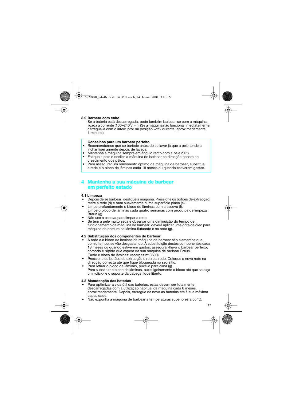 Braun 3612 InterFace User Manual | Page 17 / 46