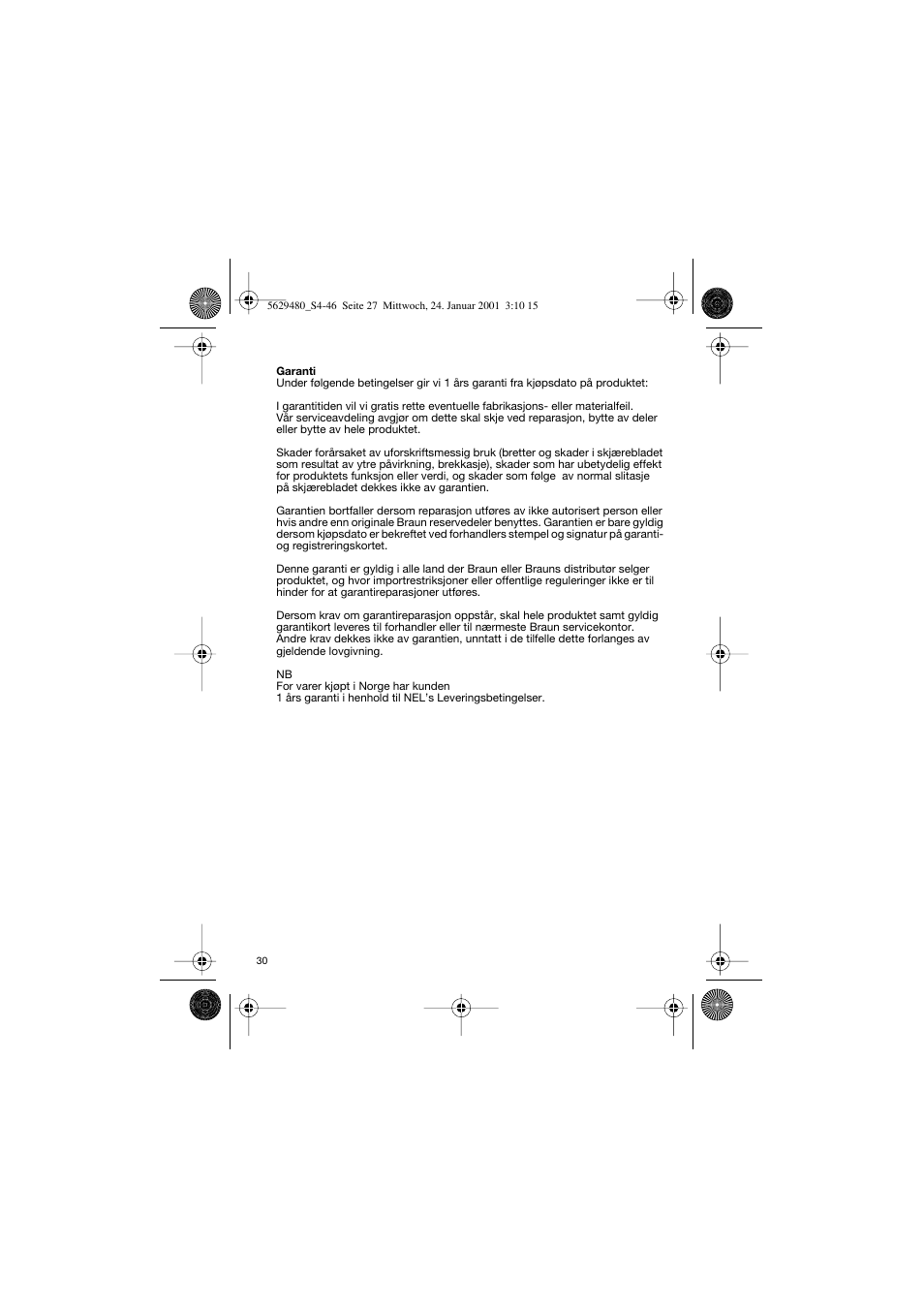 Braun 3612 InterFace User Manual | Page 30 / 46