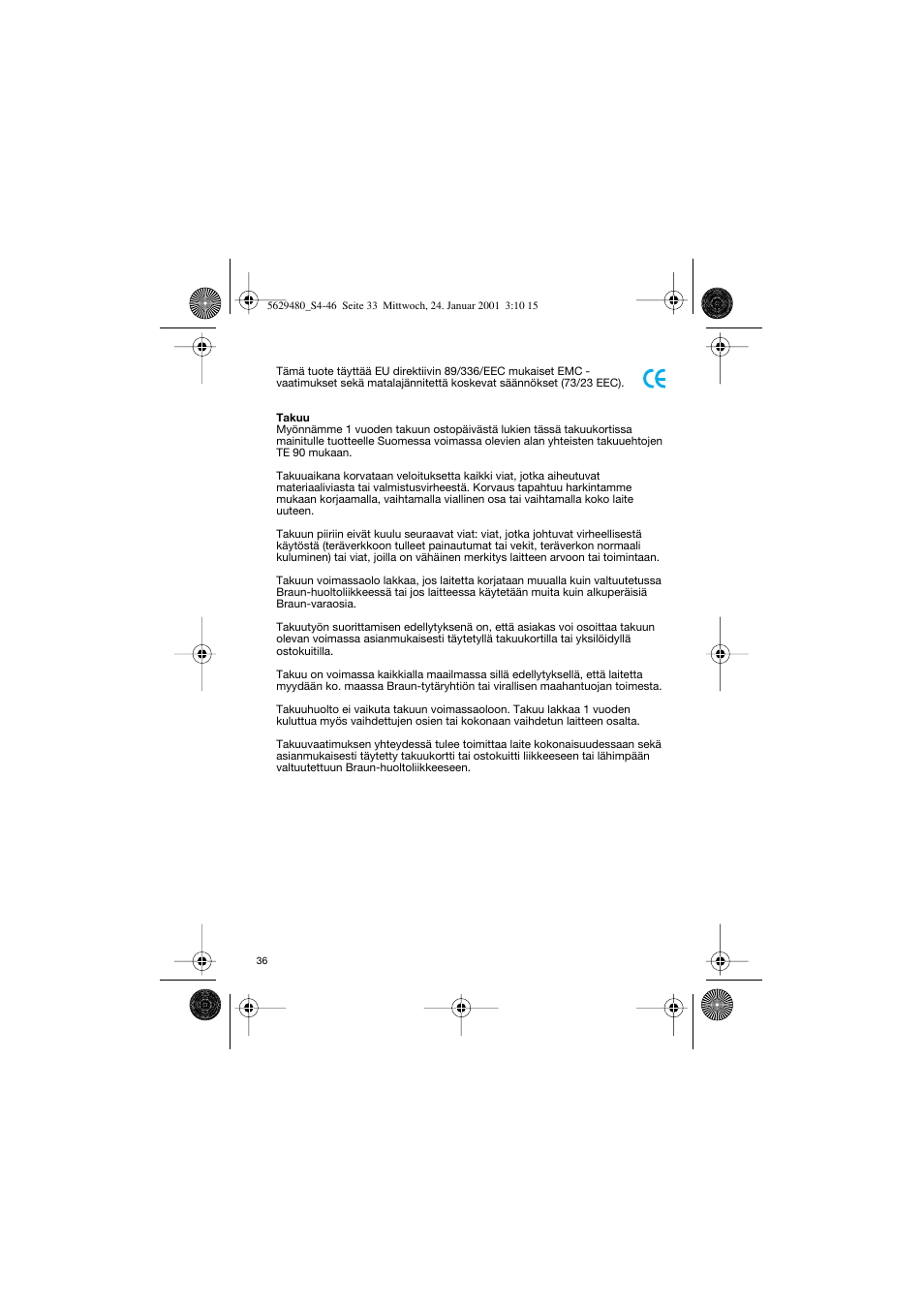 Braun 3612 InterFace User Manual | Page 36 / 46