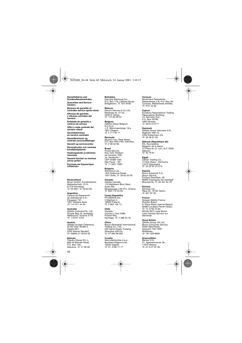 Braun 3612 InterFace User Manual | Page 42 / 46