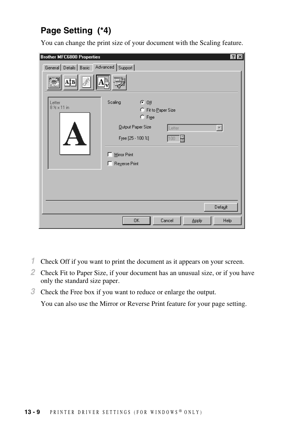 Page setting (*4) | Brother MFC-6800 User Manual | Page 110 / 222