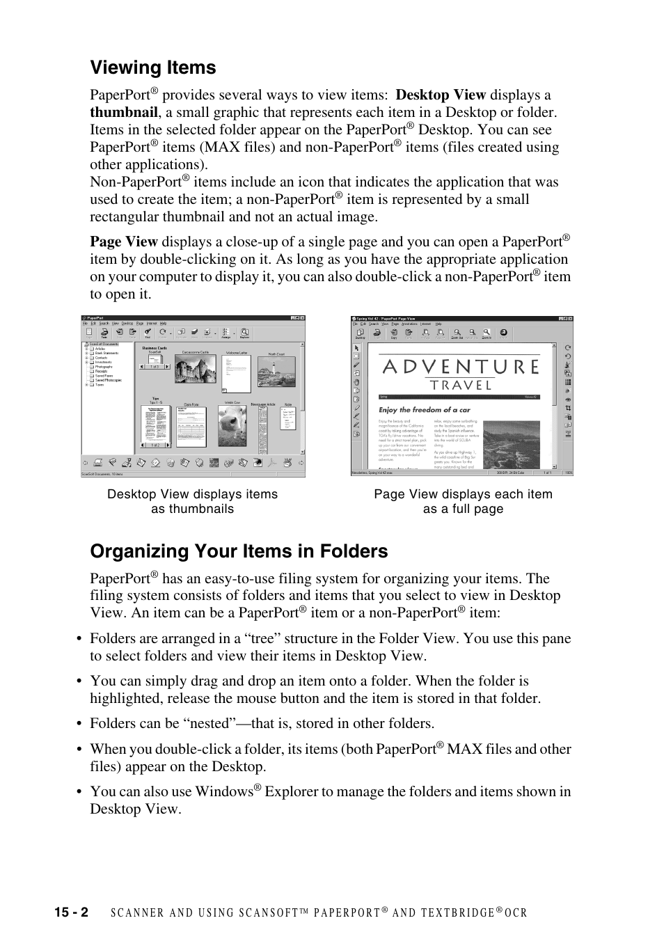 Viewing items, Organizing your items in folders | Brother MFC-6800 User Manual | Page 138 / 222