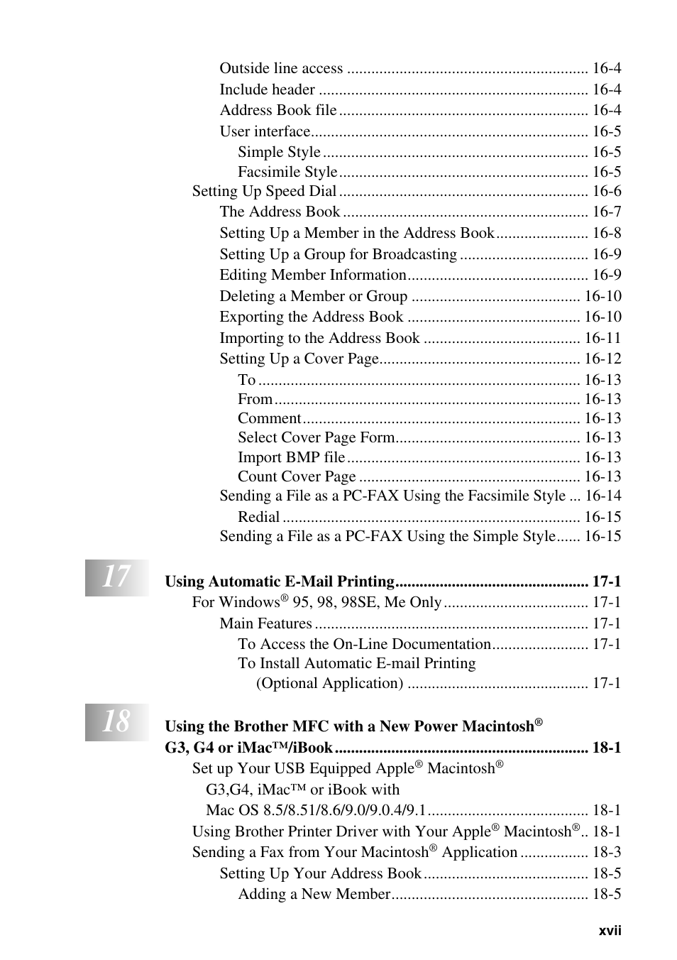 Brother MFC-6800 User Manual | Page 19 / 222